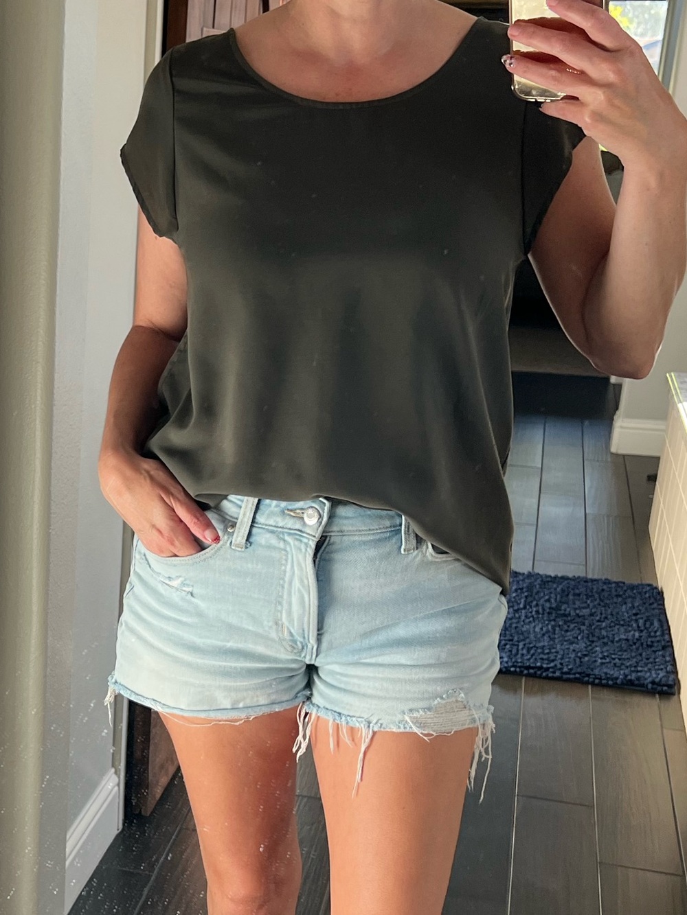 Abound Dark Olive Green Scoop Neck Tank Top